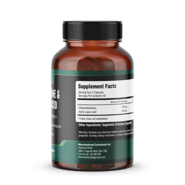 Version 1.0.0 Frasco frontal con etiqueta de berberina