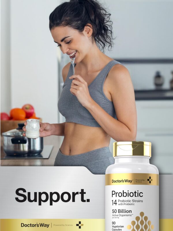 Doctor's Way fórmula profesional probiótico con prebiótico inulina