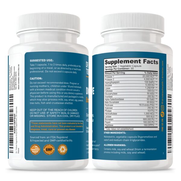 Empaque de Dr. Tobias Enzimas Digestivas