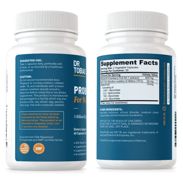 Empaque Dr. Tobias orégano ácido caprílico probióticos