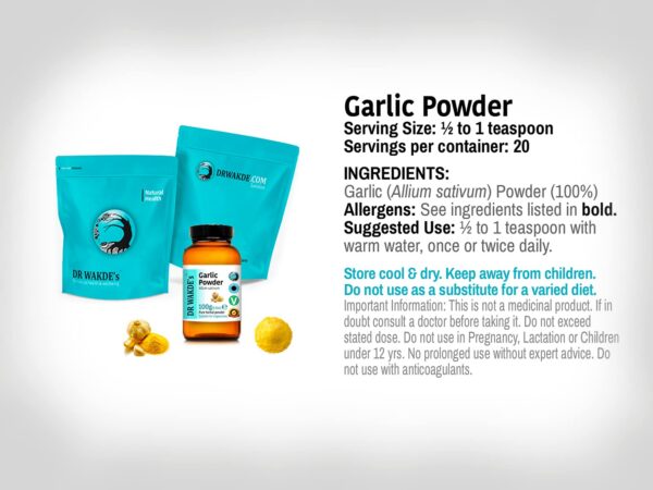 DR WAKDE'S polvo de ajo en vidrio 100g