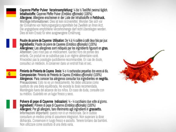 Version 1.0.0 DR WAKDE'S polvo de pimienta cayena ayurvédico 100 gramos