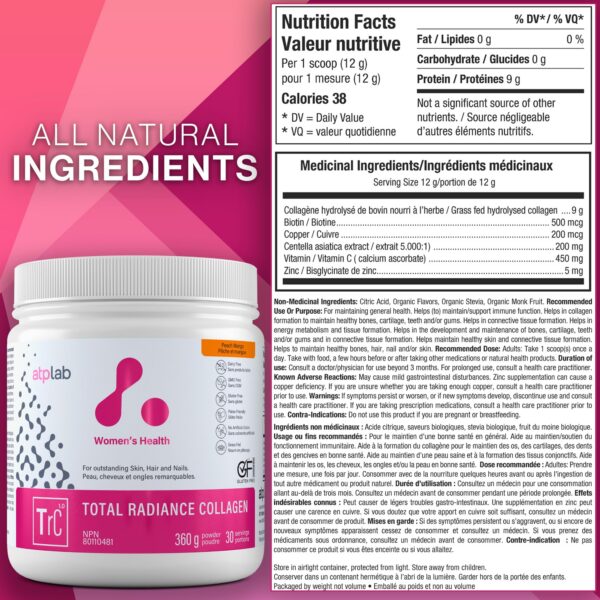 Detalle del sabor durazno-mango en envase