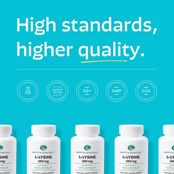 Earth's Splendor lisina 500 mg empaque