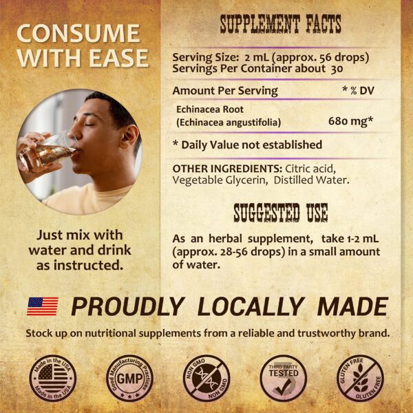 Frasco de tintura de echinácea