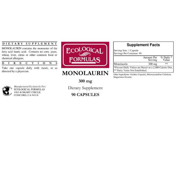 Cápsulas Monolaurin 300 mg en blister