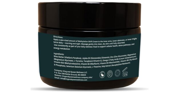 Embalaje de Crema Metilación King & Queen con logo.