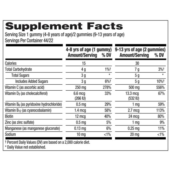 emergen-c kidz immune+ gomitas sabor frutas diversión