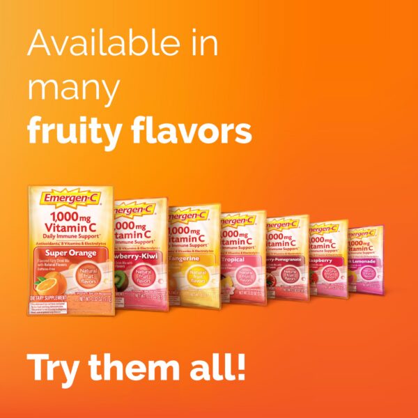 Emergen-C suplemento efervescente sin cafeína y sabor mandarina