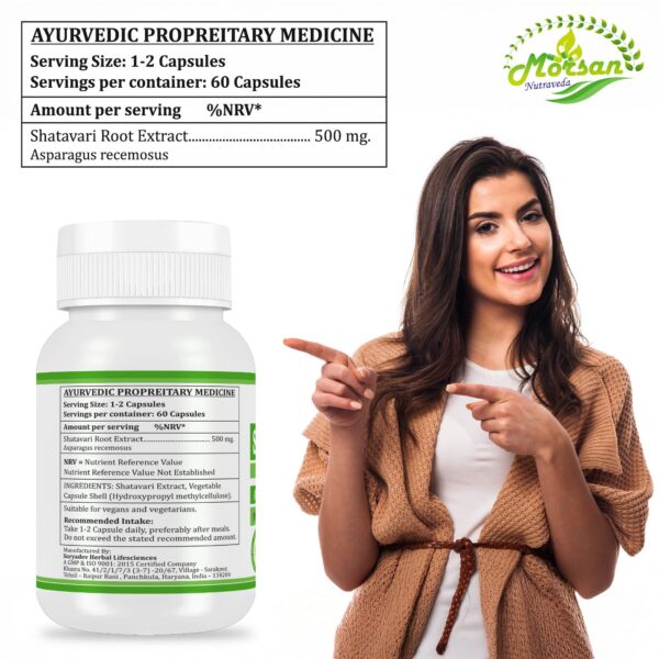Empaque cápsulas vegetales Morsan Shatavari 500 mg combo pack