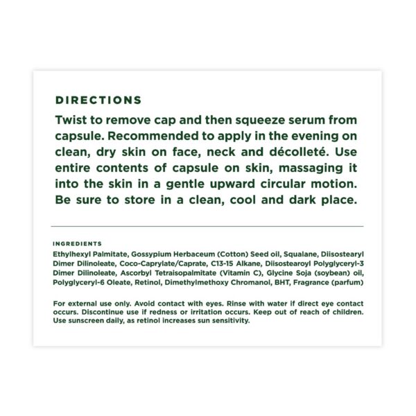 Empaque de cápsulas de suero vitamina C y retinol Tree of Life