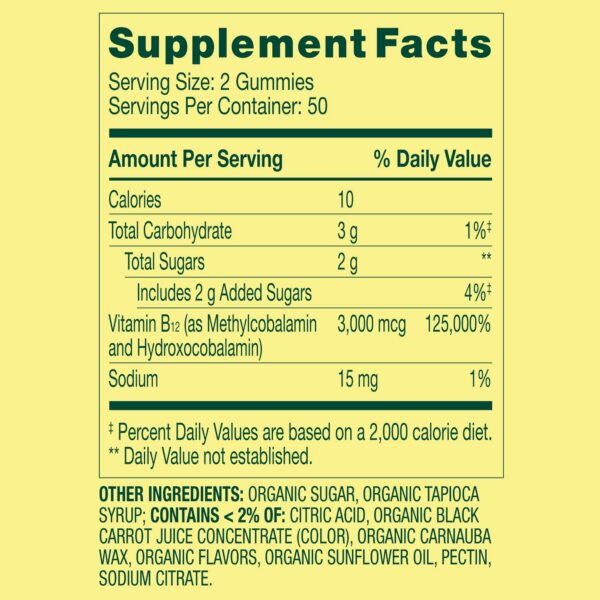 Version 1.0.0 Empaque de gomitas de Vitamina B12, 200 unidades.