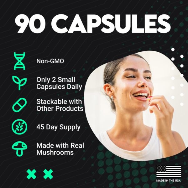 Empaque de suplemento natural de hongos para bienestar UTOYA