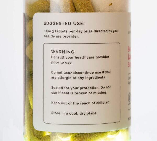 Empaque de tabletas orgánicas para soporte a lactancia