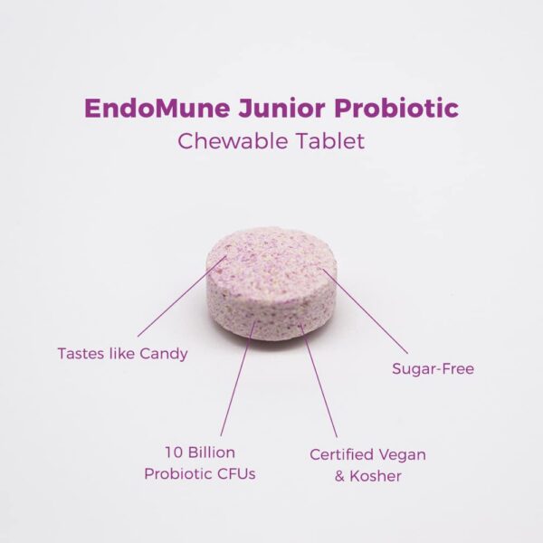 EndoMune Jr masticables sabor baya para salud intestinal