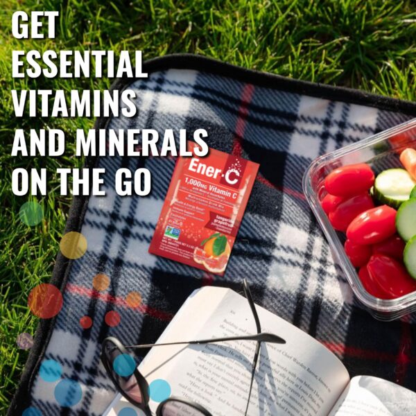 Ener-C caja multivitaminico vitamina c mandarina toronja parte trasera