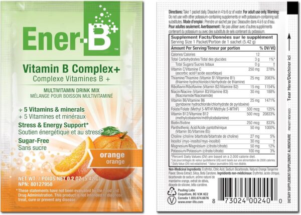 Frente del empaque con color naranja