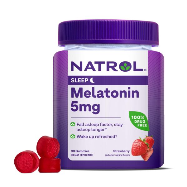 Envase de 90 gomitas melatonina 5mg adultos Natrol