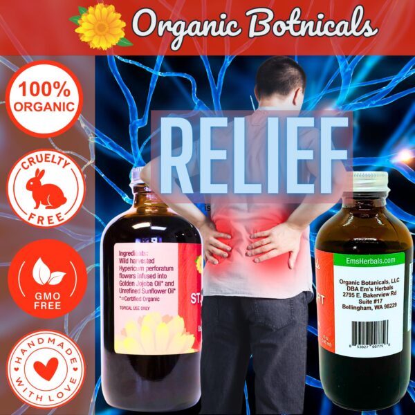 Envase aceite hierba de san juan Em's Herbals para piel y cabello