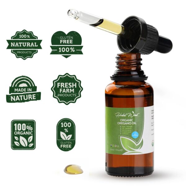 Envase aceite de orégano Herbal Wind sin gluten ni aditivos