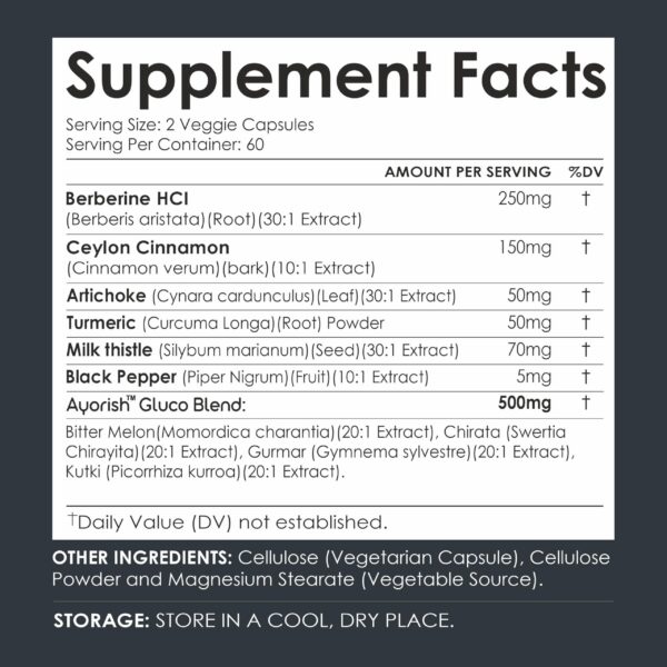 Envase de Berberina Ayorish 120 cápsulas veganas