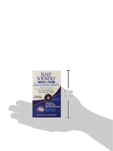 Envase blanco Sleep Soundly melatonina melts 5mg sabor berries