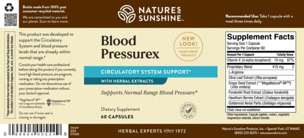 Envase de cápsulas Blood Pressurex para presión arterial