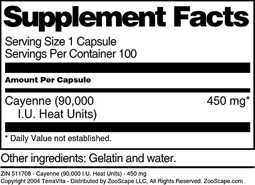 Envase cápsulas de cayena TerraVita vista de arriba