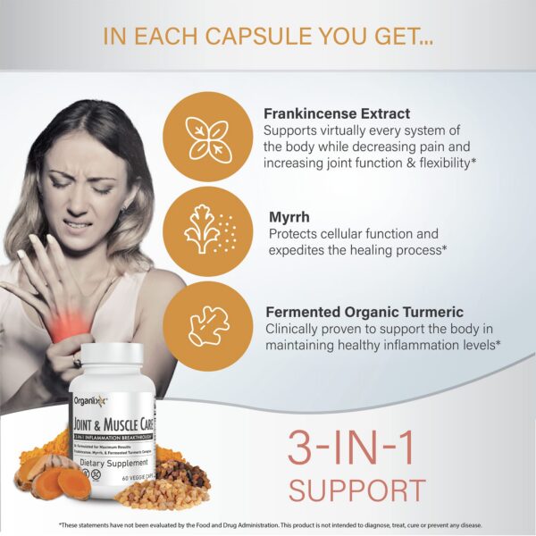 envase cápsulas cúrcuma y cuidado de articulaciones Organixx