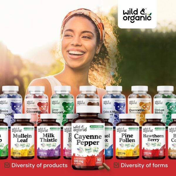 Envase y cápsulas de pimienta cayena pura 500mg veganas