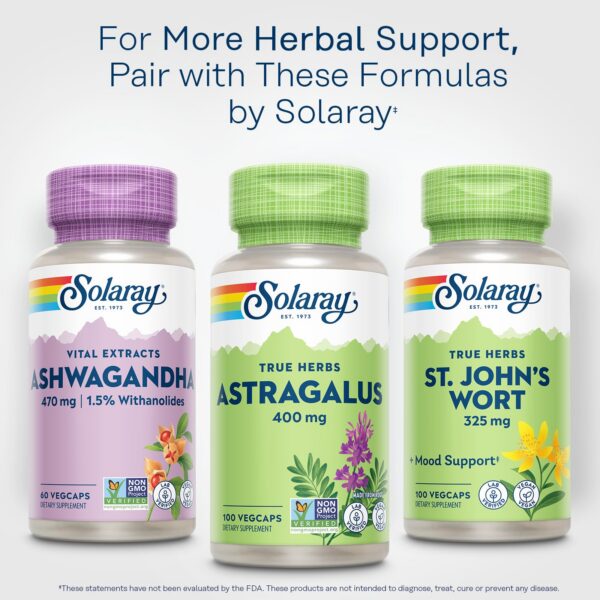 Envase cápsulas vegetales SOLARAY raíz de astrágalo saludable