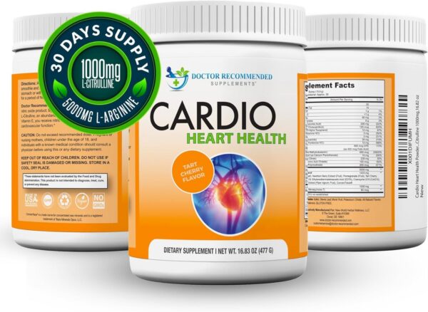 Frasco lateral Cardio Heart Health Powder