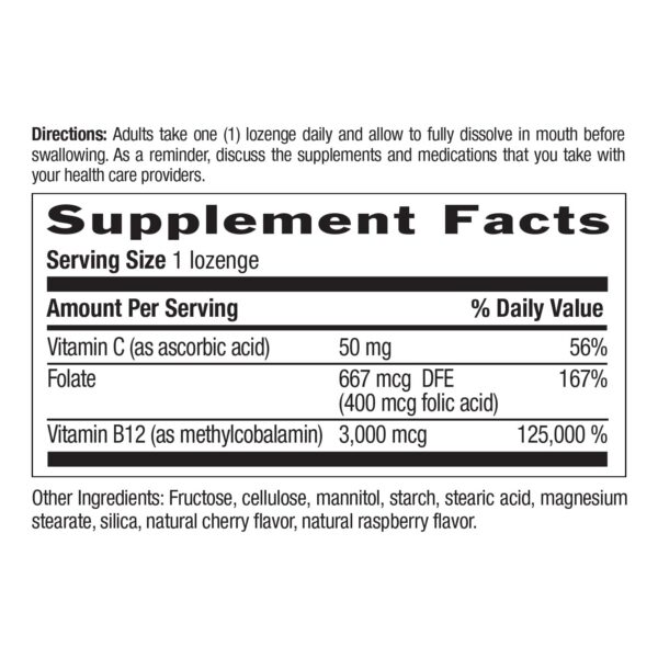 Envase Country Life vitamnina B12 metilada 3000 mcg 120 tabletas