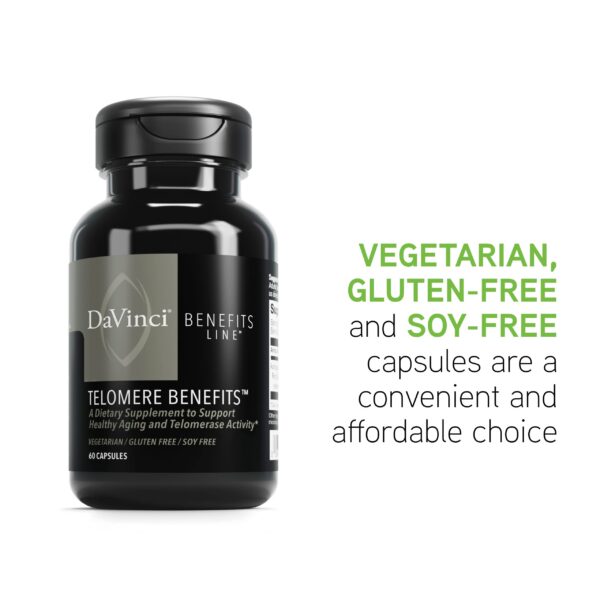 Envase DAVINCI Labs Telomere beneficios para salud cardiovascular