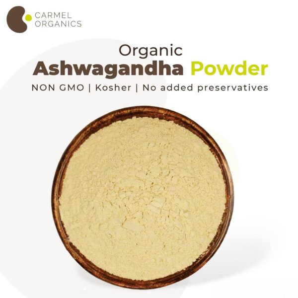 Version 1.0.0 Envase y etiqueta de Ashwagandha orgánica CARMEL ORGANICS