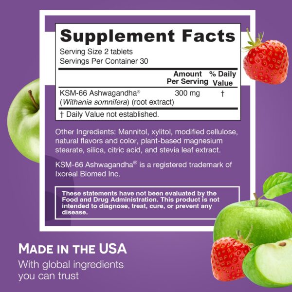 Envase EZ Melts con Ashwagandha 300 mg sabor manzana-frutos rojos