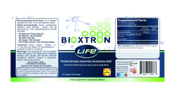 Envase frontal Bioxtron Life AFA Stem Cell