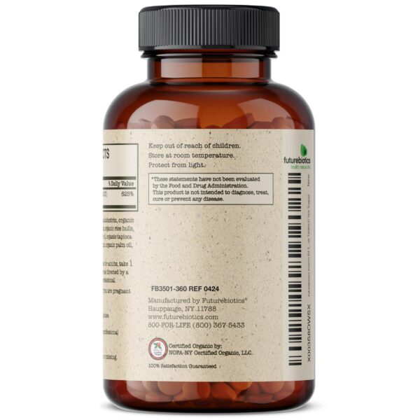 Envase Futurebiotics Vitamina D3 orgánica 1 año suministro
