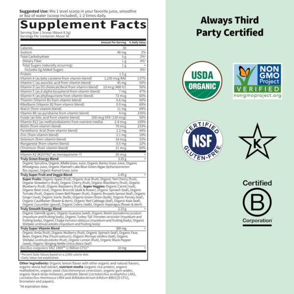 Envase de Garden of Life Sport Nutrition con 30 porciones