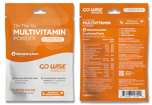 Envase Go Wise On The Go multivitamínico polvo sabor natural