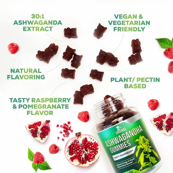 Envase de gomitas Ashwagandha Nature's Nutrition lateral