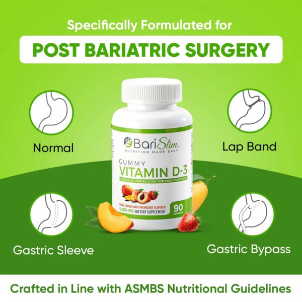 Envase gomitas BariSlim vitamina D3 para pacientes post bariátricos