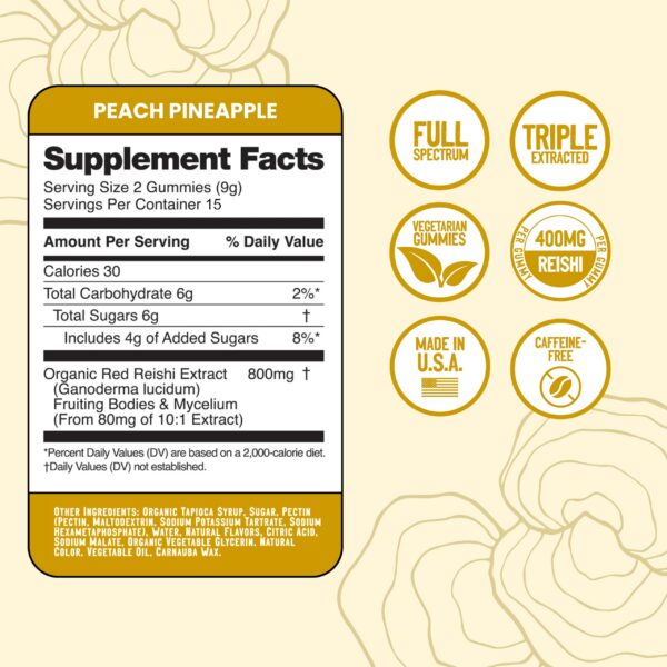 Envase de gomitas Troomy Reishi Calm para bienestar