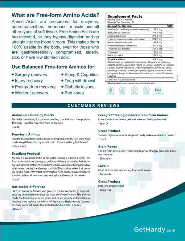 Envase de Hardy Nutritionals Aminoácidos