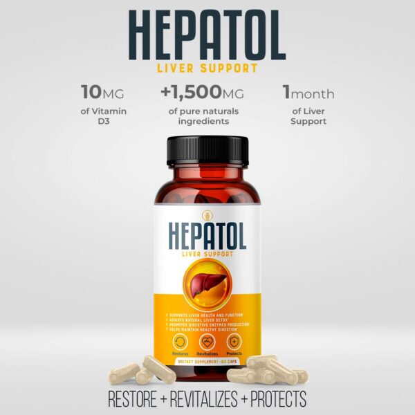 Envase Hepatol con fórmula sin químicos nocivos ni gluten