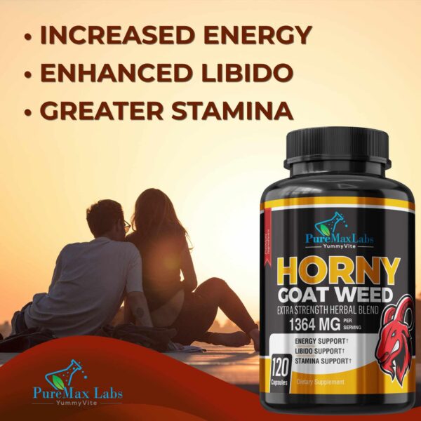 Envase Horny Goat Weed extra fuerte YUMMYVITE en cápsulas