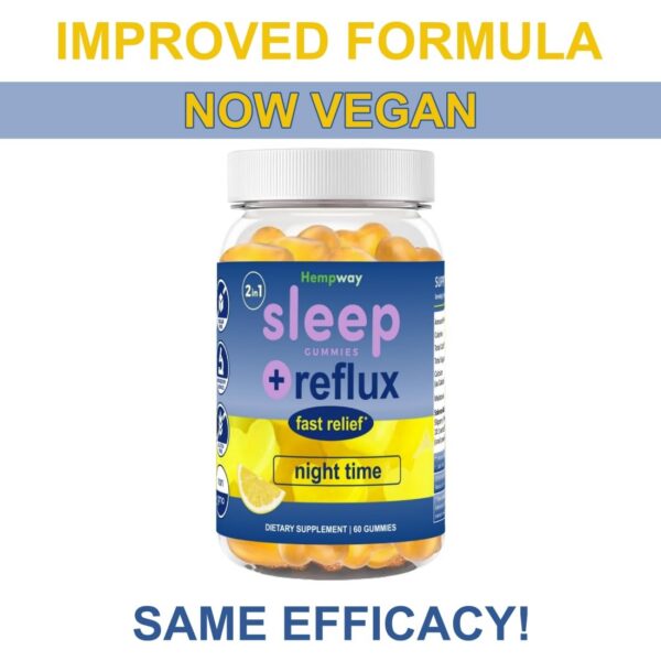 Envase lateral gomitas HEMPWAY para reflujo y sueño