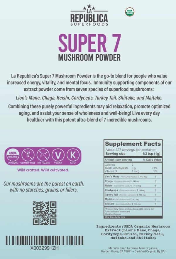 Envase lateral LRLA SUPERFOODS Super 7 polvo extracto