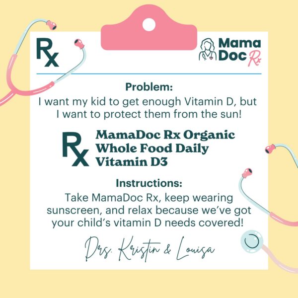 Version 1.0.0 Envase MamaDoc Rx suplemento Vitamina D3 para jóvenes