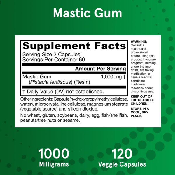 Envase al frente de suplemento Mastic Gum Jarrow Formulas